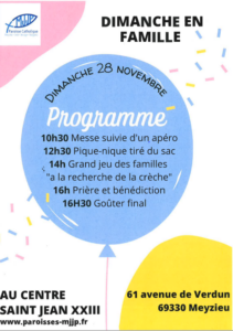 Dimanche en famille 28 novembre 2021